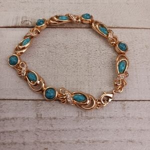 Goldtone & Turquoise Bracelet